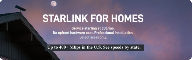 Up to 400+ Mbps in the U.S. See speeds by state.